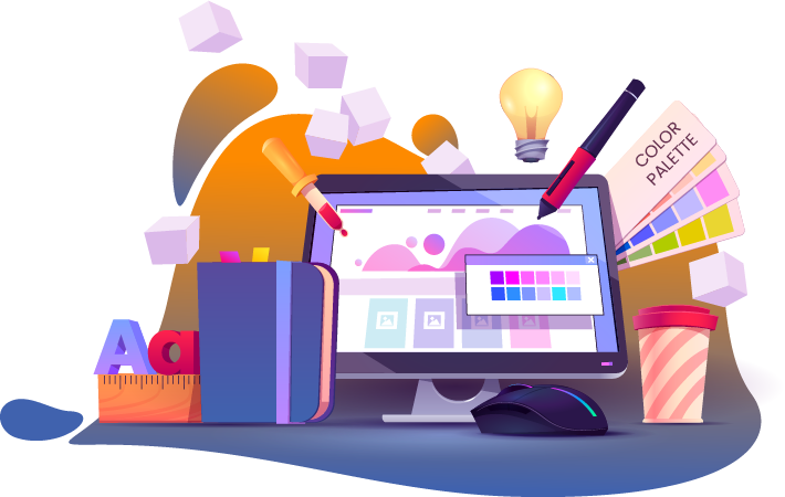 Web Design Workspace Illustration